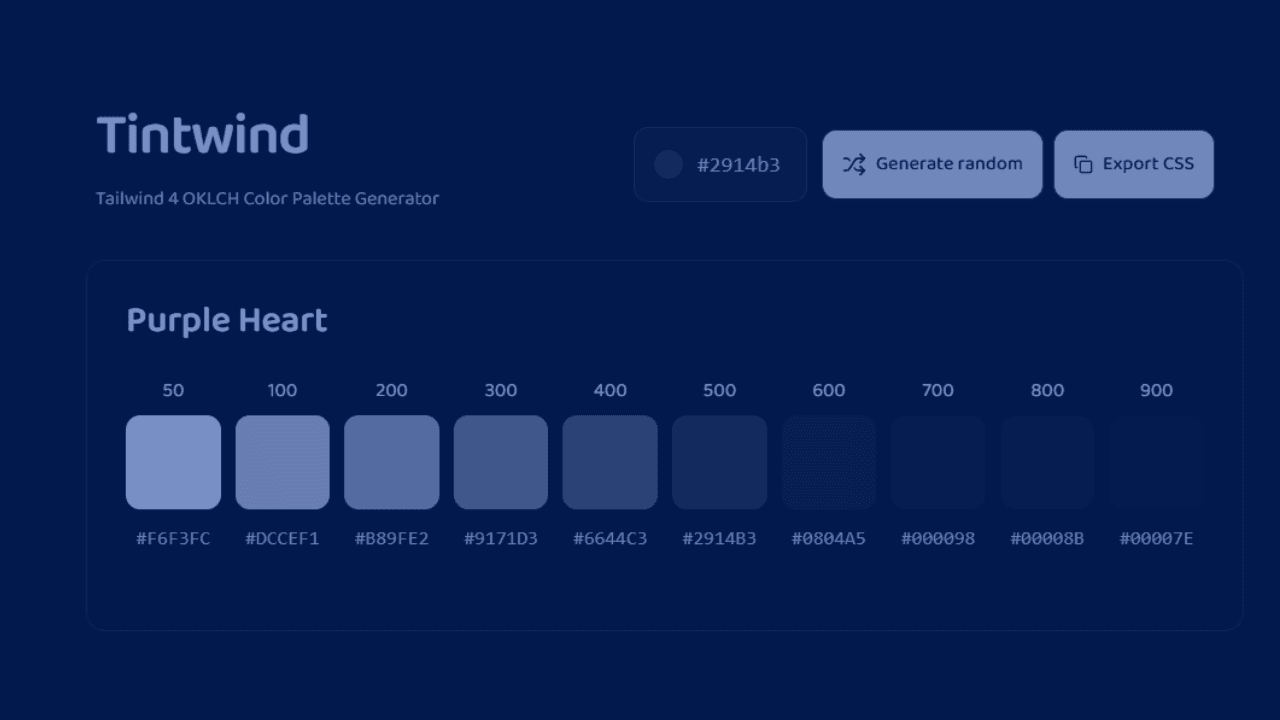 Cover Image for Generate perfect OKLCH colors with Tintwind