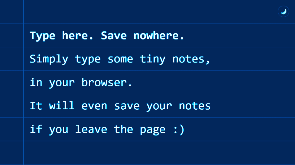 Tiny Notes - A minimal, browser-based notepad